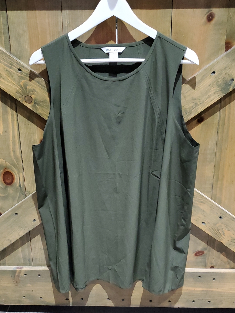 Athleta Dark Olive Green Performance Tank Top Plus Size 1X Athleisure Loungewear